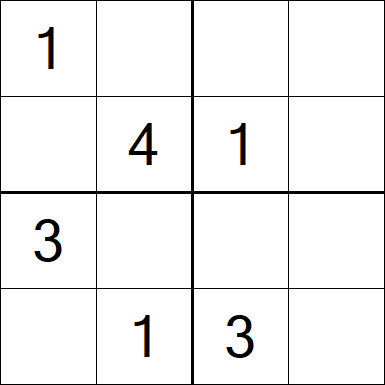 Sudoku 4x4 - Einfach