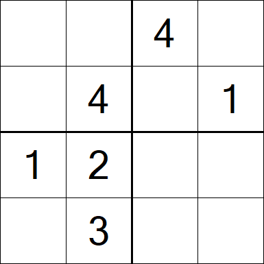 Sudoku 4x4 - Einfach