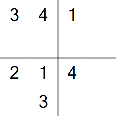 Sudoku 4x4 - Einfach