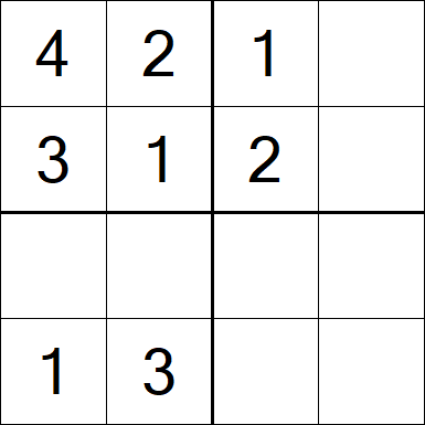 Sudoku 4x4 - Einfach