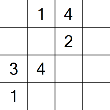 Sudoku 4x4 - Einfach