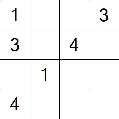 Sudoku 4x4 - Einfach