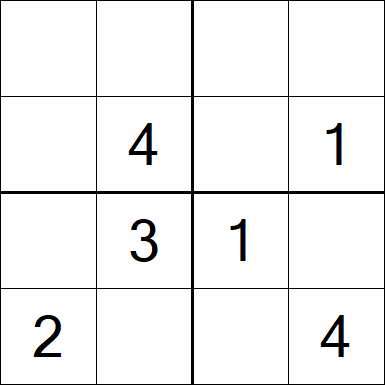 Sudoku 4x4 - Einfach