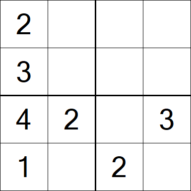 Sudoku 4x4 - Einfach