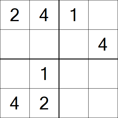 Sudoku 4x4 - Easy