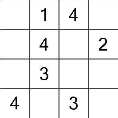 Sudoku 4x4 - Fácil