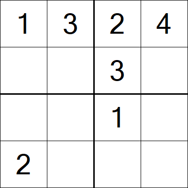 Sudoku 4x4 - Fácil