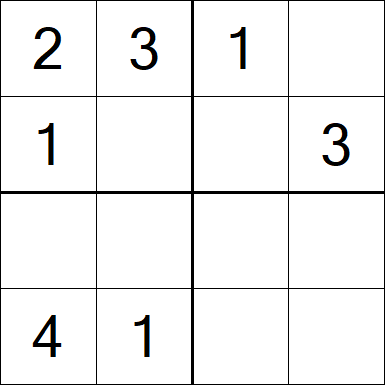 Sudoku 4x4 - Fácil