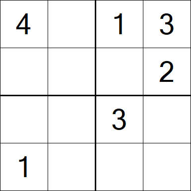Sudoku 4x4 - Einfach