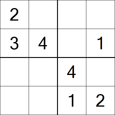 Sudoku 4x4 - Einfach