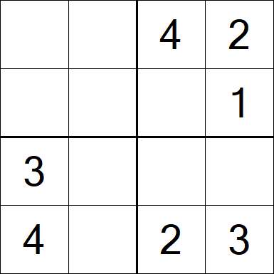 Sudoku 4x4 - Einfach