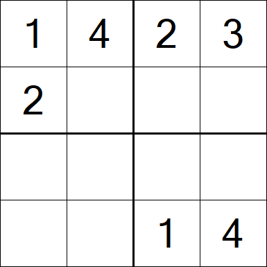 Sudoku 4x4 - Einfach