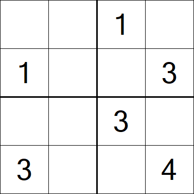 Sudoku 4x4 - Fácil