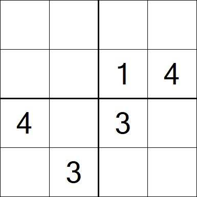 Sudoku 4x4 - Difficile