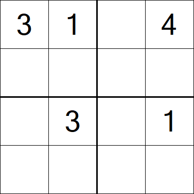 Sudoku 4x4 - Hard