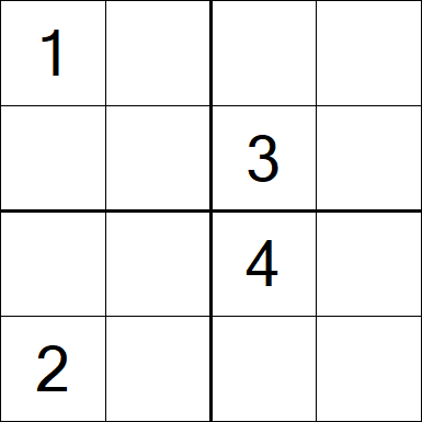 Sudoku 4x4 - Hard