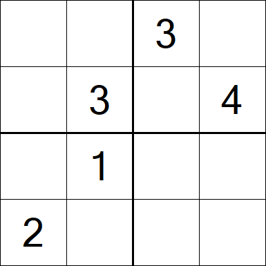 Sudoku 4x4 - Hard