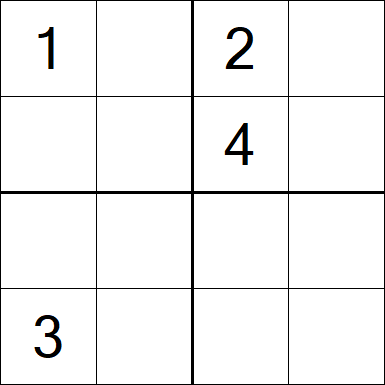 Sudoku 4x4 - Difficile