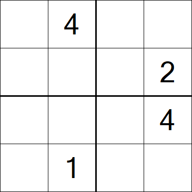Sudoku 4x4 - Difficile