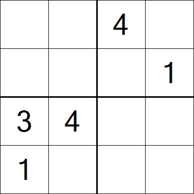 Sudoku 4x4 - Difficile
