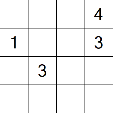 Sudoku 4x4 - Hard