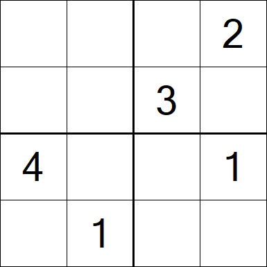 Sudoku 4x4 - Difficile