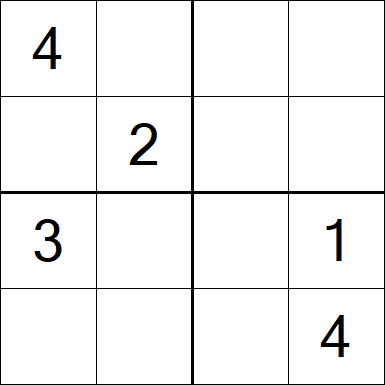 Sudoku 4x4 - Difficile