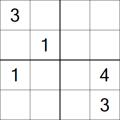 Sudoku 4x4 - Difícil
