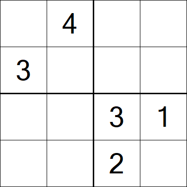 Sudoku 4x4 - Difficile