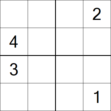 Sudoku 4x4 - Difficile