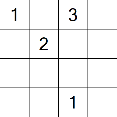Sudoku 4x4 - Difícil