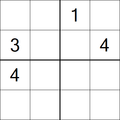 Sudoku 4x4 - Difícil