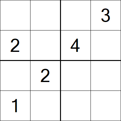 Sudoku 4x4 - Difficile