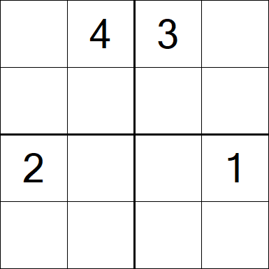 Sudoku 4x4 - Difficile