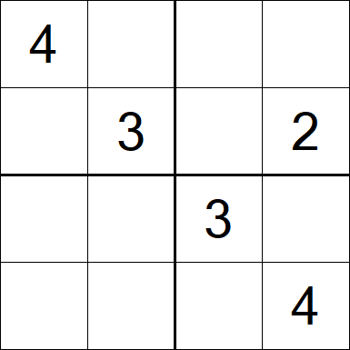Sudoku 4x4 - Difficile