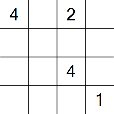 Sudoku 4x4 - Schwierig