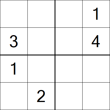 Sudoku 4x4 - Schwierig
