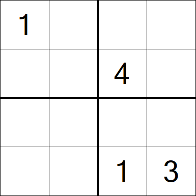 Sudoku 4x4 - Schwierig