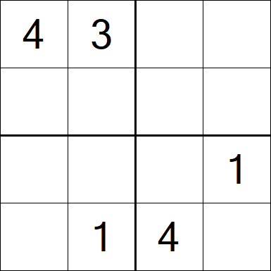 Sudoku 4x4 - Difficile
