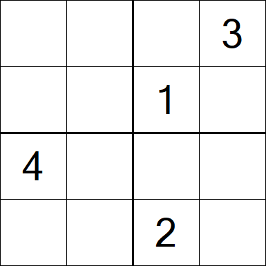 Sudoku 4x4 - Difficile