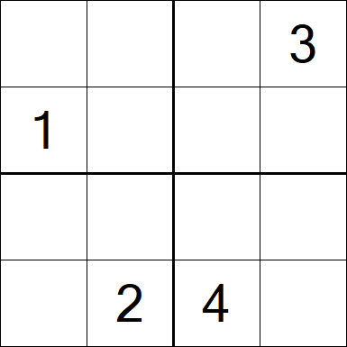 Sudoku 4x4 - Difficile