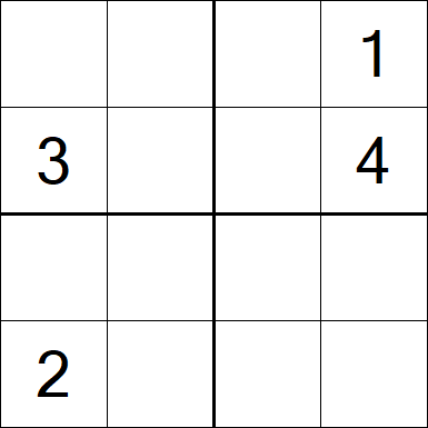 Sudoku 4x4 - Difficile