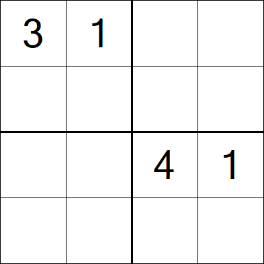 Sudoku 4x4 - Difficile