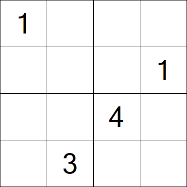 Sudoku 4x4 - Difficile