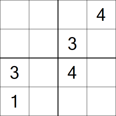 Sudoku 4x4 - Hard