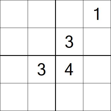 Sudoku 4x4 - Hard