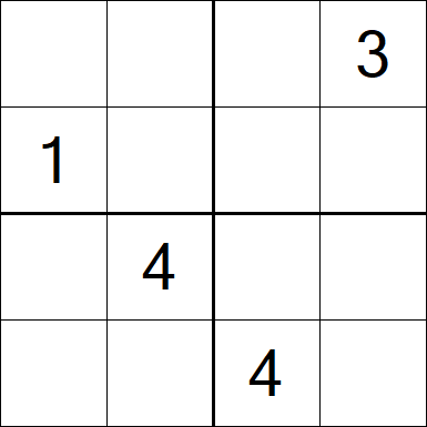 Sudoku 4x4 - Hard