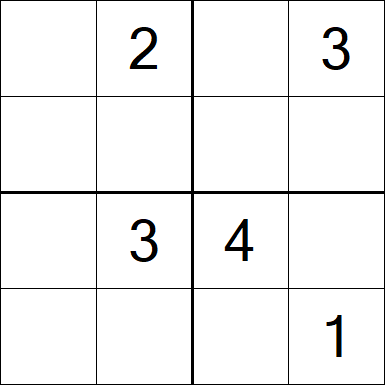 Sudoku 4x4 - Hard