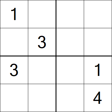 Sudoku 4x4 - Hard