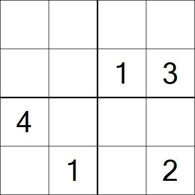 Sudoku 4x4 - Difícil